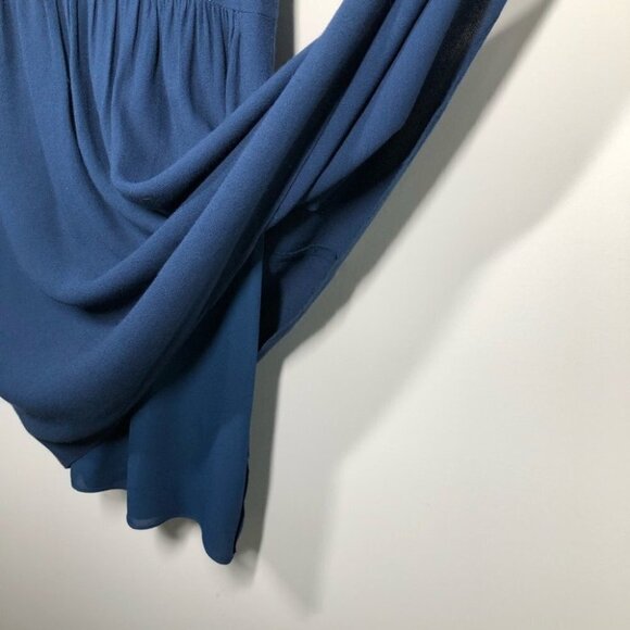 Rebecca Taylor 100% Silk Blue  Cap Sleeve Shift Dress Size 4 - Picture 5 of 7
